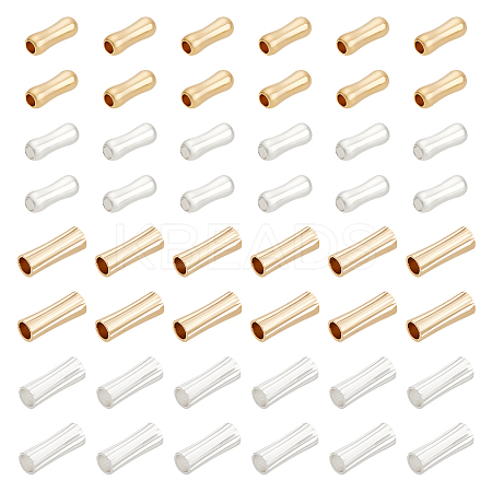 48Pcs 4 Style Brass Tube Beads KK-BC0012-92-1