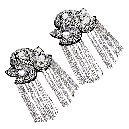 2Pcs Detachable Iron Tassel Epaulettes FIND-FH0005-43B-1
