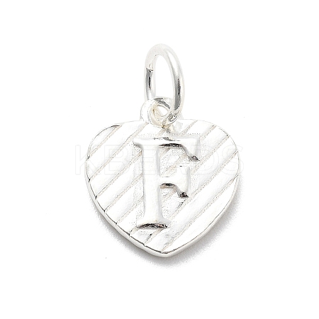 925 Sterling Silver Heart with Capital Letter Charms STER-S009-13F-S-1