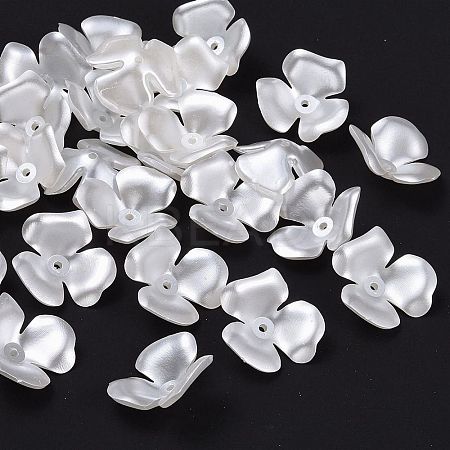 Flower Imitation Pearl Acrylic Bead Caps LS-OACR-L004-7226-1
