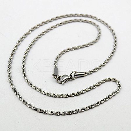 Tarnish Resistant 304 Stainless Steel Necklaces Men's Rope Chain Necklaces LS-NJEW-G038-101-1