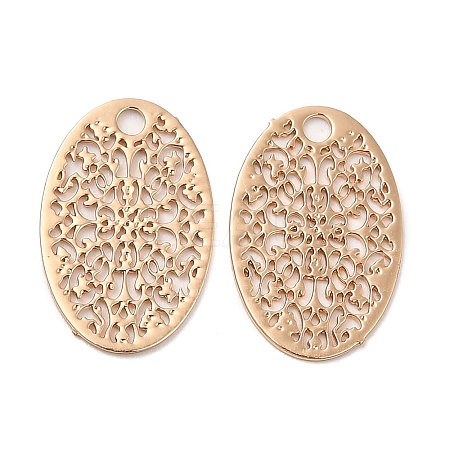 Long-Lasting Plated Brass Filigree Pendants KK-K336-11KCG-1