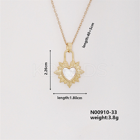 Vintage Brass Heart Pendant Necklace for Women TU3121-2-1