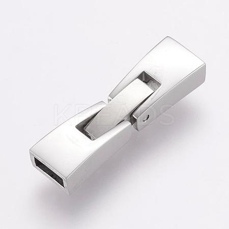 Tarnish Resistant 304 Stainless Steel Fold Over Clasps STAS-F122-48P-1