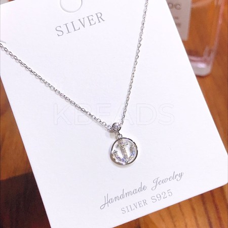 925 Sterling Silver Pendant Necklaces NJEW-BB34928-P-1