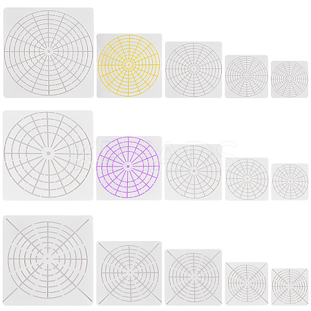 Mandala Style PET Plastic Hollow Out Drawing Painting Stencils Templates DIY-WH20009-11-1