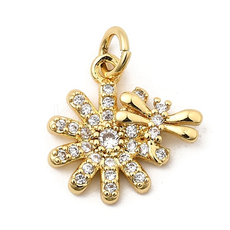 Brass Micro Pave Cubic Zirconia Pendants KK-I360-028G-1