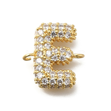 Brass Micro Pave Cubic Zirconia Letter Links KK-I717-04E-1