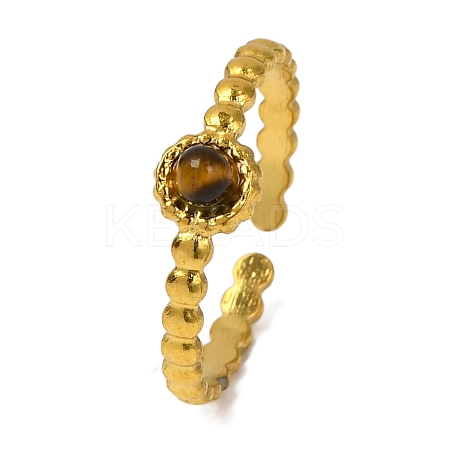 Round Natural Tiger Eye Finger Rings RJEW-Q822-50G-01-1