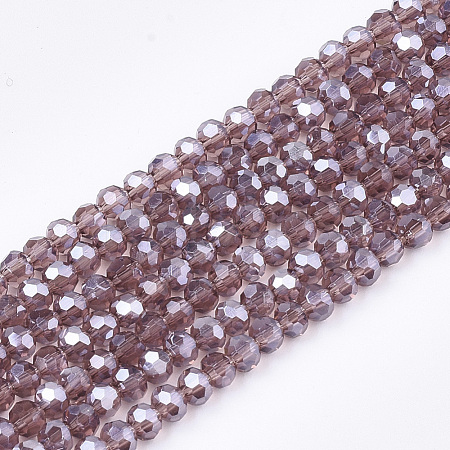 Electroplate Glass Beads Strands X-EGLA-T013-04F-1