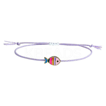 Alloy Enamel Fish Charm Adjustable Bracelets FS-WG707CF-09-1