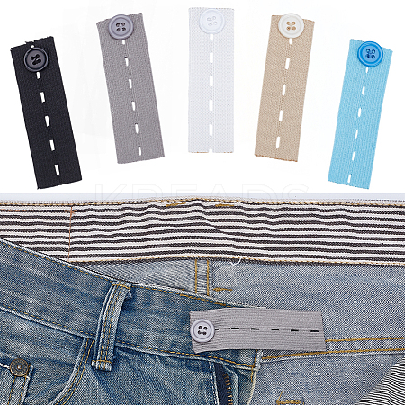 20Pcs 5 Colors Polyester & Spandex Adjustable Pants Waist Extender FIND-HY0004-39-1