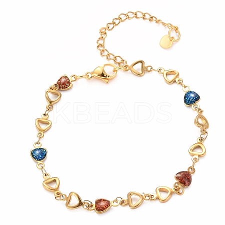 304 Stainless Steel Link Bracelets BJEW-O183-12G-1