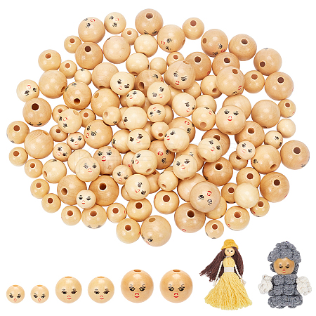  120Pcs 3 Styles Natural Wood European Beads WOOD-NB0002-62-1