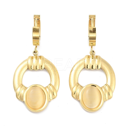 Ring 304 Stainless Steel Dangle Earrings EJEW-L283-083G-1