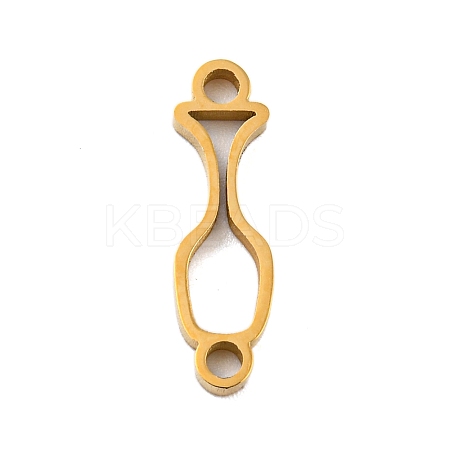 Ion Plating(IP) 304 Stainless Steel Hollow Connector Charms STAS-K270-34G-1