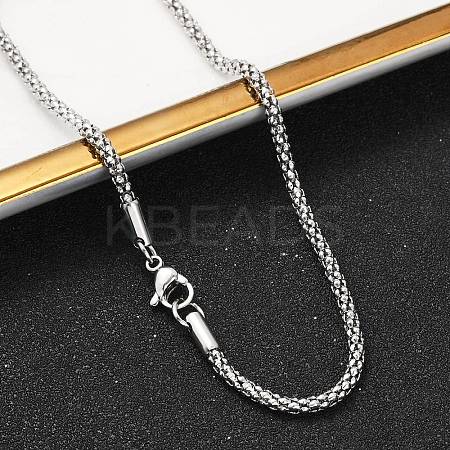 Tarnish Resistant 304 Stainless Steel Popcorn Chain Necklaces NJEW-J032-22P-1