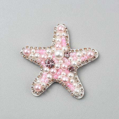Embroidery Cloth Rhinestone Sew On Patches DIY-WH0671-048A-1