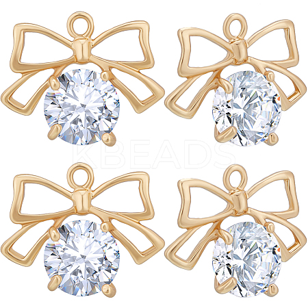 12pcs Clear Cubic Zirconia Charms KK-BBC0013-85-1