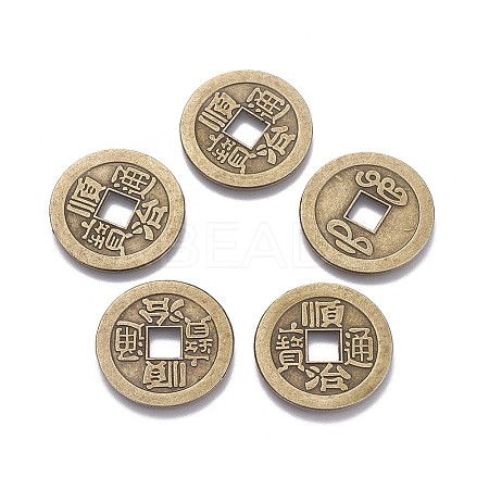 Tibetan Style Alloy Chinese Coin Pendants LS-PALLOY-WH0060-01D-NF-1