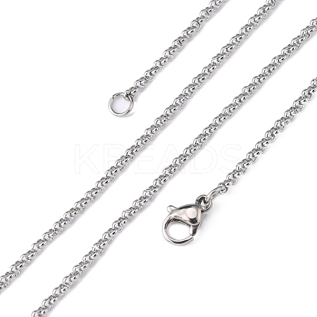 Tarnish Resistant Rolo Chain Necklace for Men LS-NJEW-F027-14-2mm-1