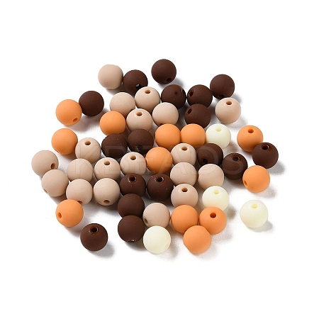 Rubberized Style Imitated Silicone Acrylic Beads MACR-D029-01F-1