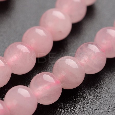 Round Natural Rose Quartz Gemstone Bead Strands G-J333-02-4mm-1