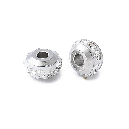 304 Stainless Steel Polymer Clay Rhinestone Beads STAS-Q038-01B-1