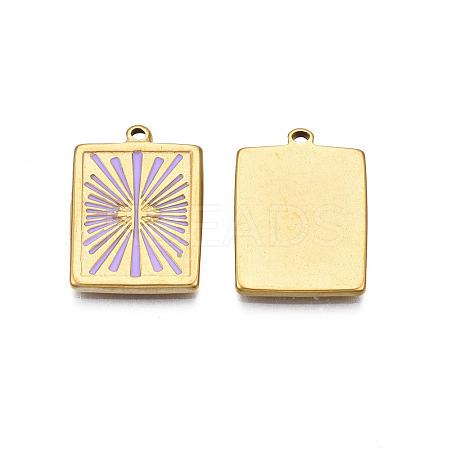 304 Stainless Steel Enamel Pendants STAS-N092-161B-1
