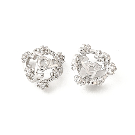 Flower Brass Bead Caps KK-V008-06P-1