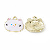 Painted Alloy Pendants PALLOY-P288-02G-07-1