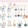 Shell & Starfish Shape Alloy Enamel Pendant Stitch Markers HJEW-SC00016-2