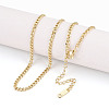Ion Plating(IP) 3MM 304 Stainless Steel Curb Chain Necklaces NJEW-N059-01G-1