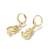 Brass Clear Cubic Zirconia Hoop Earrings EJEW-M045-01A-2
