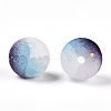 Frosted Baking Paint Crackle Glass Beads with Glitter Powder DGLA-T004-6mm-01J-2