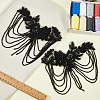 Rhinestone & Rhinestone Glass & Imitation Pearl & Embroider Thread Iron on/Sew On Patches PATC-WH0023-42-5