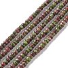 Dyed Natural Sesame Jasper/Kiwi Jasper Rondelle Beads Strands G-E316-A05-1