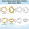120Pcs 4 Styles Tibetan Style Alloy Bead Frames TIBE-SP0001-14-2