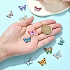 15Pcs 15 Styles Light Gold Tone Alloy Enamel Pendants ENAM-YW0004-41-4