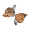 Natural Picture Jasper Heart Pendants G-H073-03P-05-2