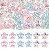 30Pcs 3 Colors UV Plating Printed Transparent Acrylic Beads PACR-YW0001-59-1