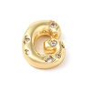 Brass Micro Pave Clear Cubic Zirconia Pendant KK-Z046-01G-G-1