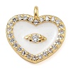 Rack Plating Brass Micro Pave Clear Cubic Zirconia with Enamel Charms KK-G515-12A-2