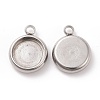 Tarnish Resistant 304 Stainless Steel Pendant Cabochon Settings X-STAS-K202-03C-P-4