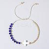 Vintage Bohemian Cross Shell & Glass Bead Braided Bracelets LJ7242-4-1