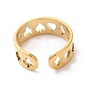Spade & Club & Heart & Diamond Ion Plating(IP) 304 Stainless Steel Open Cuff Ring for Women RJEW-K245-47G-2