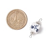 Handmade Flower Printed Porcelain Cube Links PALLOY-JF03965-02-2