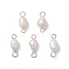 Natural Freshwater Pearl Potato Connector Charms PALLOY-JF03201-02-1