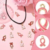 DIY Awareness Ribbon Alloy Enamel Pendant & Waxed Polyester Cord Making Kits DIY-YW0011-74-5