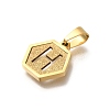 304 Stainless Steel Charms STAS-H227-01G-H-2